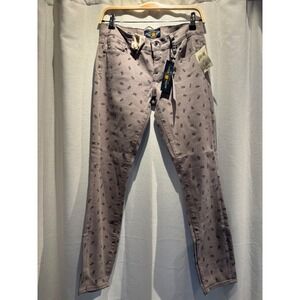 Lucky Brand Womens Skull Print Skinny Jeans 4 petite NWT